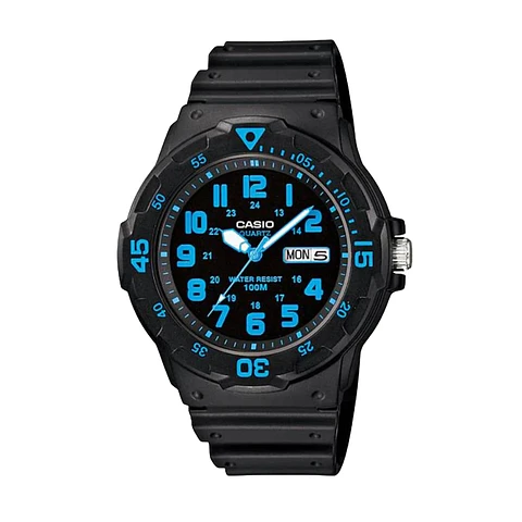 Reloj Analogo Casio MRW_200H_2BV Para Hombre en Resina Color Negro