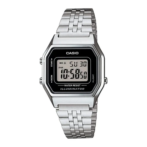 Reloj Digital Casio LA680WA-1DF Para Mujer en Acero Color Plateado