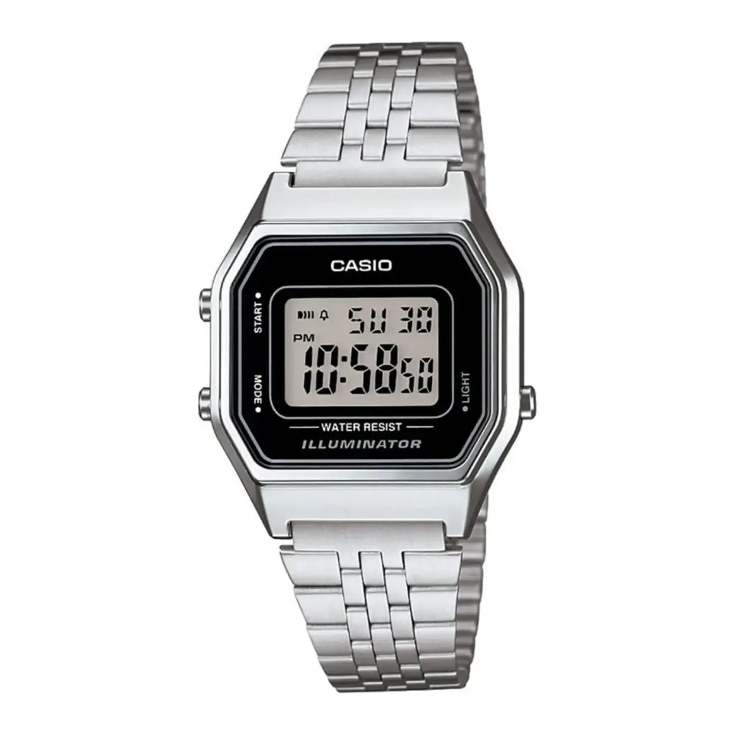 Reloj Digital Casio LA680WA-1DF Para Mujer en Acero Color Plateado 1