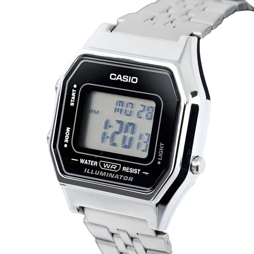 Reloj Digital Casio LA680WA-1DF Para Mujer en Acero Color Plateado 4