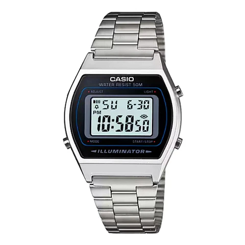 Reloj Digital Casio B640WD_1AV Para Hombre en Acero Color Plateado