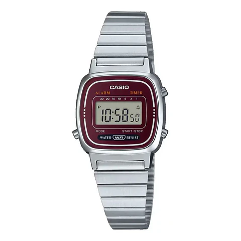 Reloj Digital Casio LA670WA-4DF Para Mujer en Acero Color Plateado