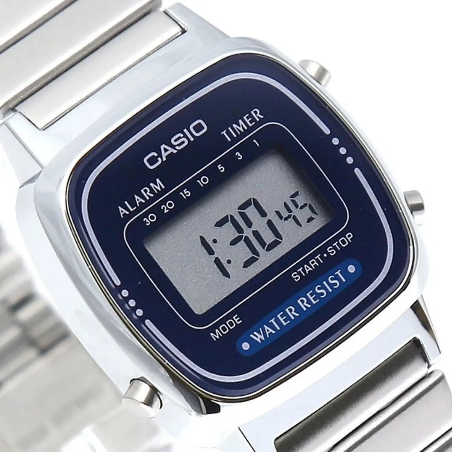 Reloj Digital Casio LA_670WA2 Para Unisex en Acero Color Plateado 3