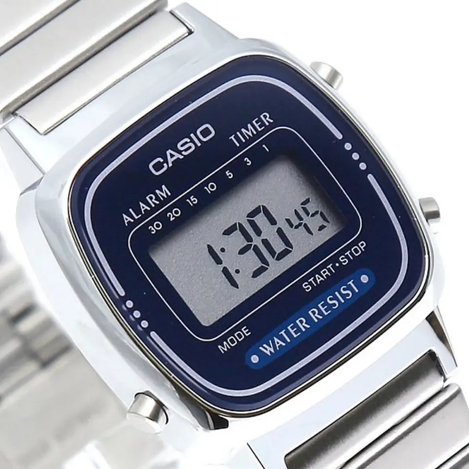Reloj Digital Casio LA_670WA2 Para Unisex en Acero Color Plateado 3