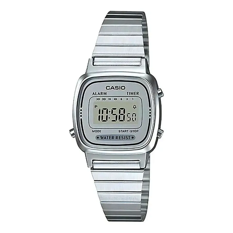 Reloj Digital Casio LA670WA7DF Para Mujer en Acero Color Plateado 1