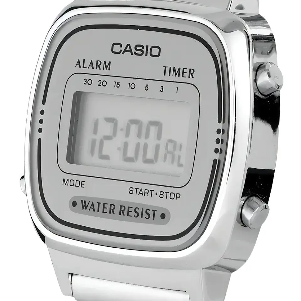Reloj Digital Casio LA670WA7DF Para Mujer en Acero Color Plateado 4