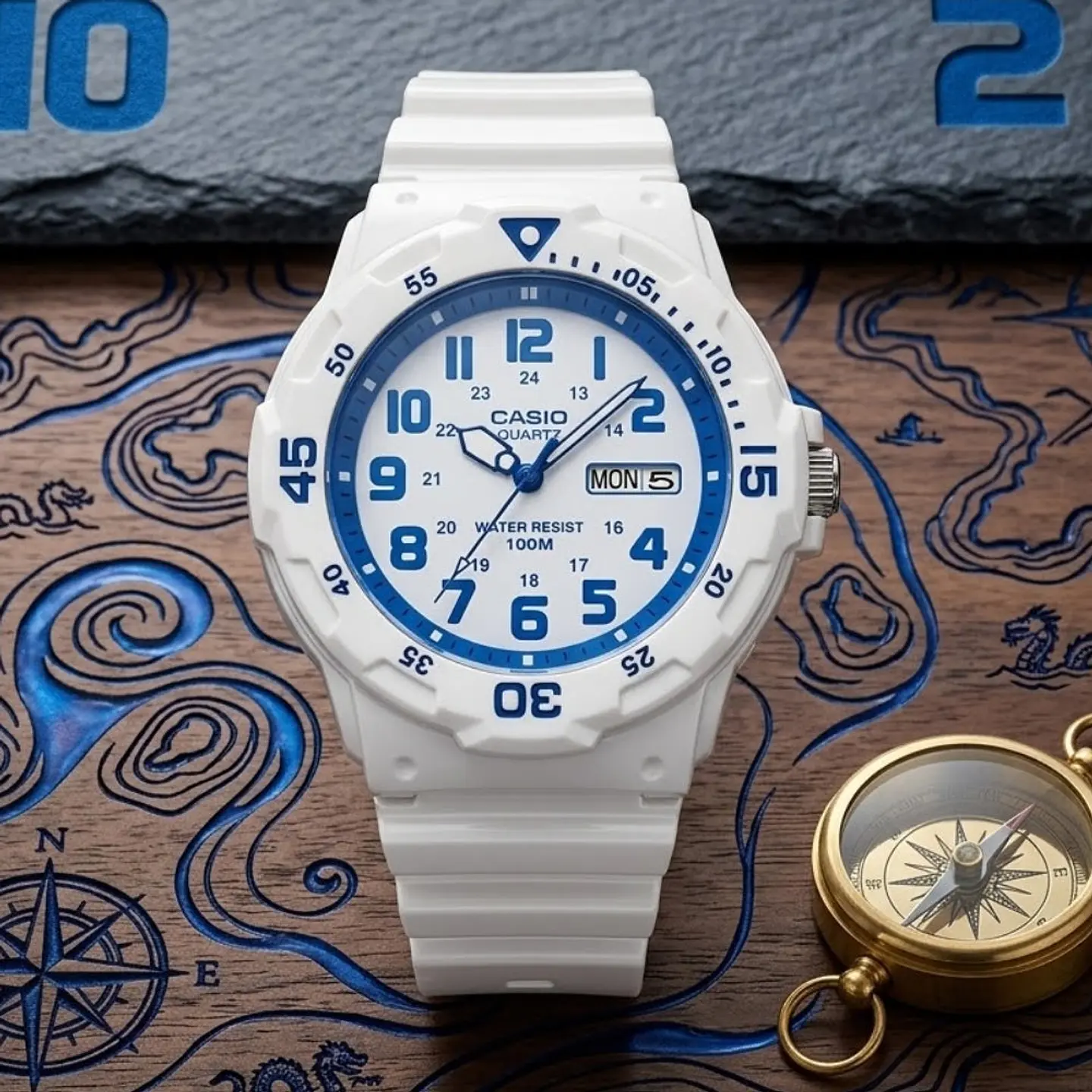 Reloj Analogo Casio MRW_200HC_7B2V Para Hombre en Resina Color Blanco 5