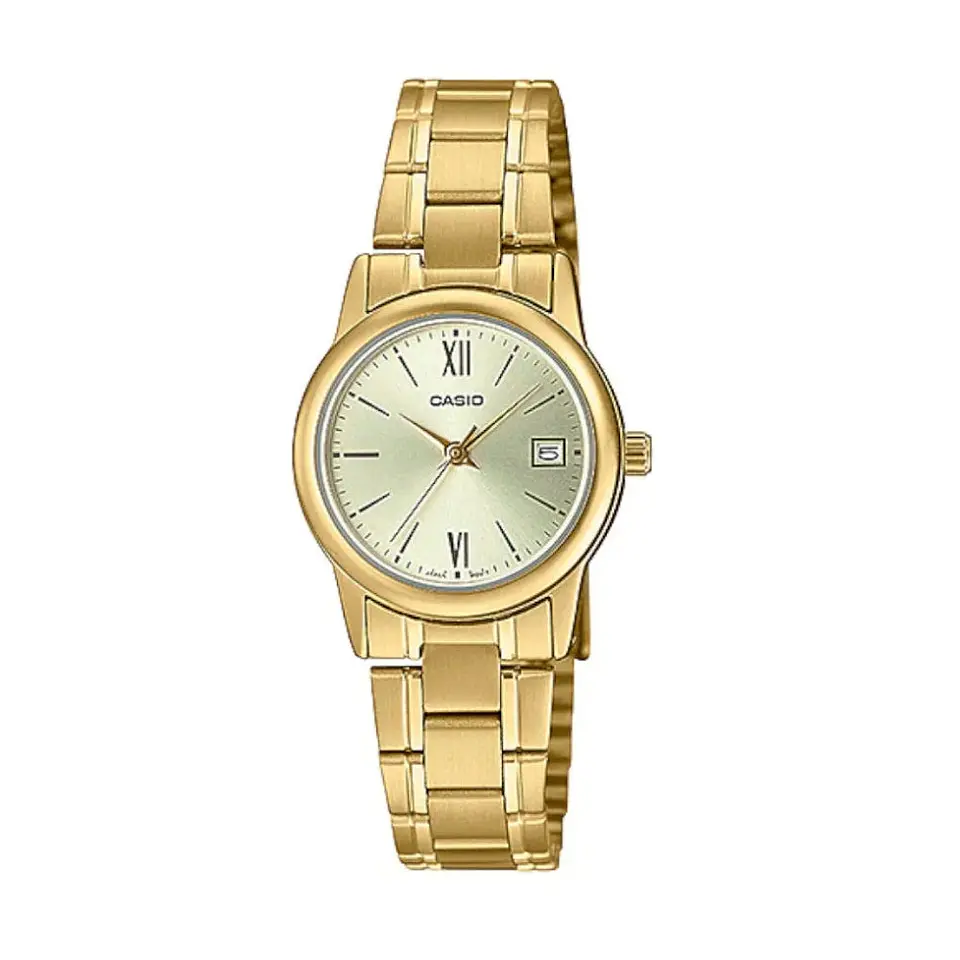 Reloj Analogo Casio LTPV002G-9B3UDF Para Mujer en Acero Color Dorado 1