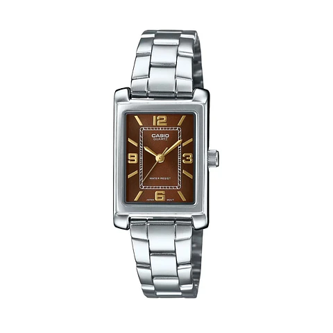 Reloj Analogo Casio LTP-1234DD-5ADF Para Mujer en Acero Color Plateado