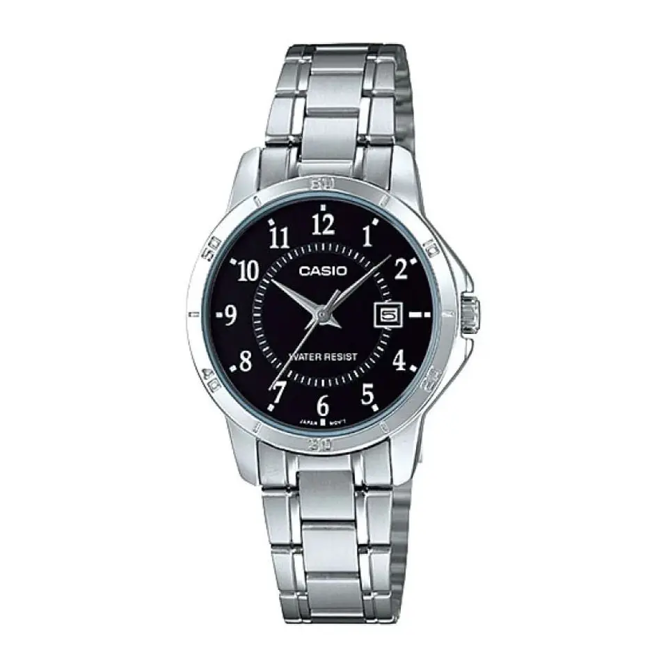 Reloj Analogo Casio LTP_V004D_1B Para Mujer en Acero Color Plateado 1