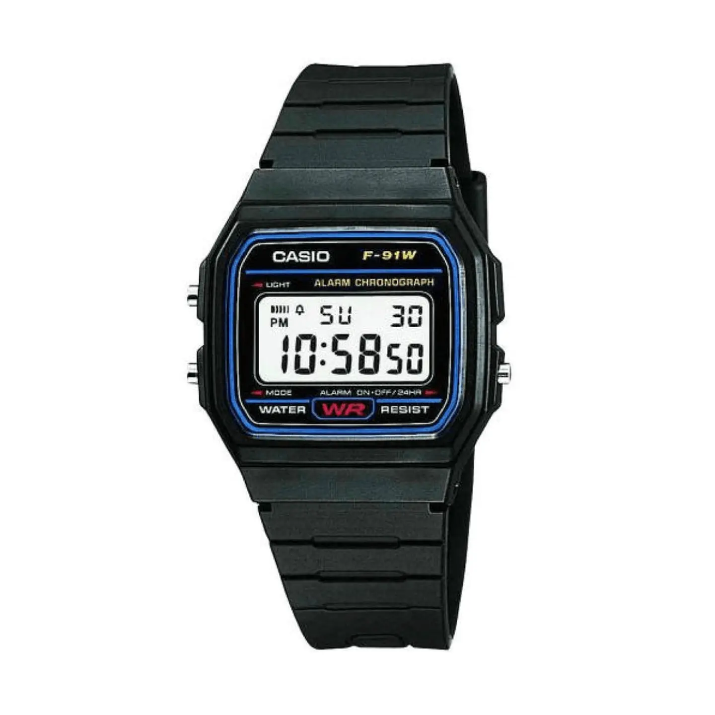 Reloj Digital Casio F_91W_1DG Para Mujer en Resina color Negro 1