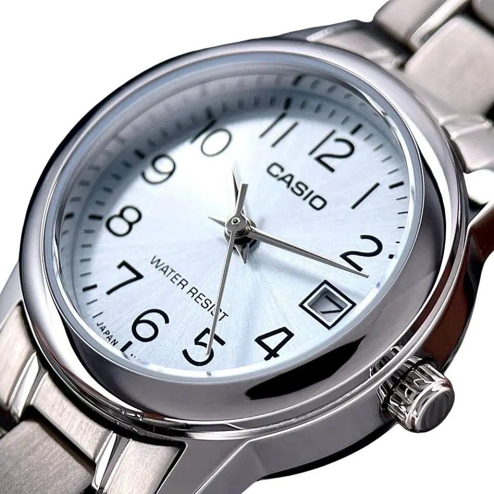 Reloj Analogo Casio LTP_V002D_2B Para Mujer en Acero Color Plateado 4