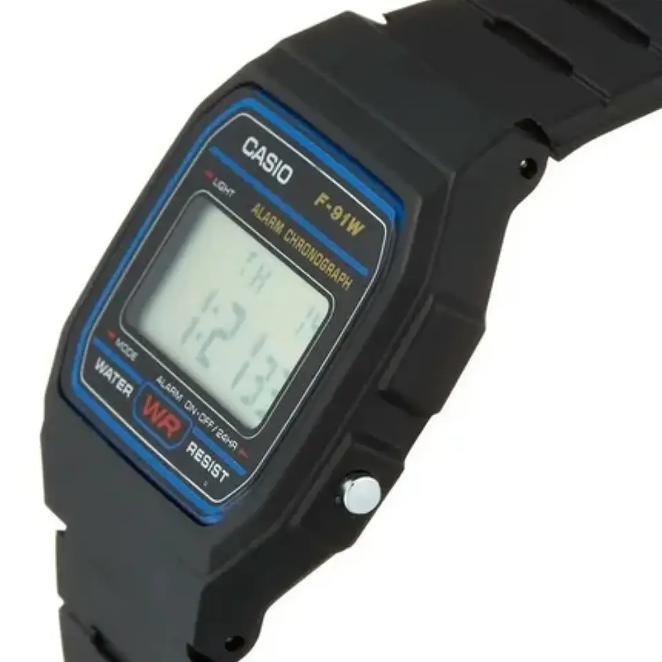Reloj Digital Casio F_91W_1DG Para Mujer en Resina color Negro 3