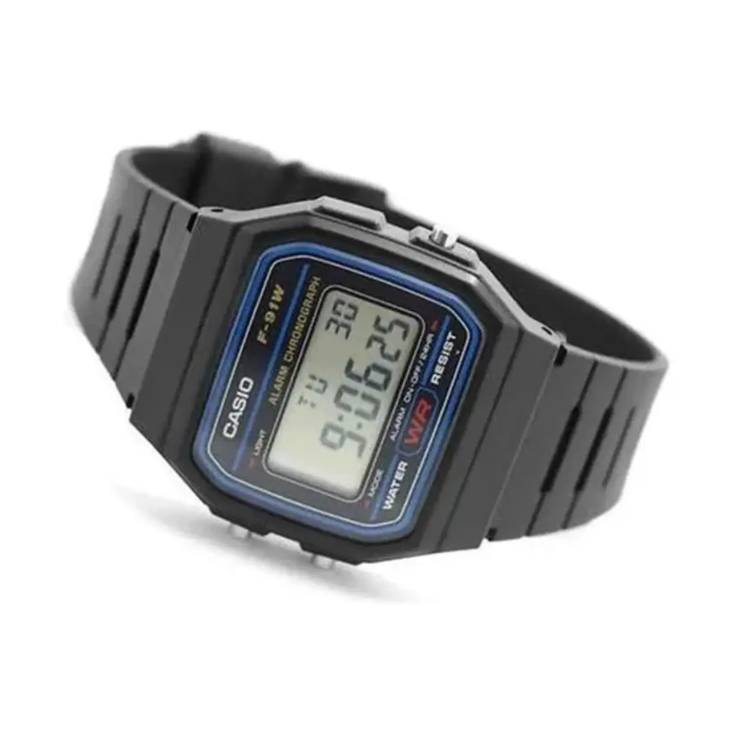 Reloj Digital Casio F_91W_1DG Para Mujer en Resina color Negro 4