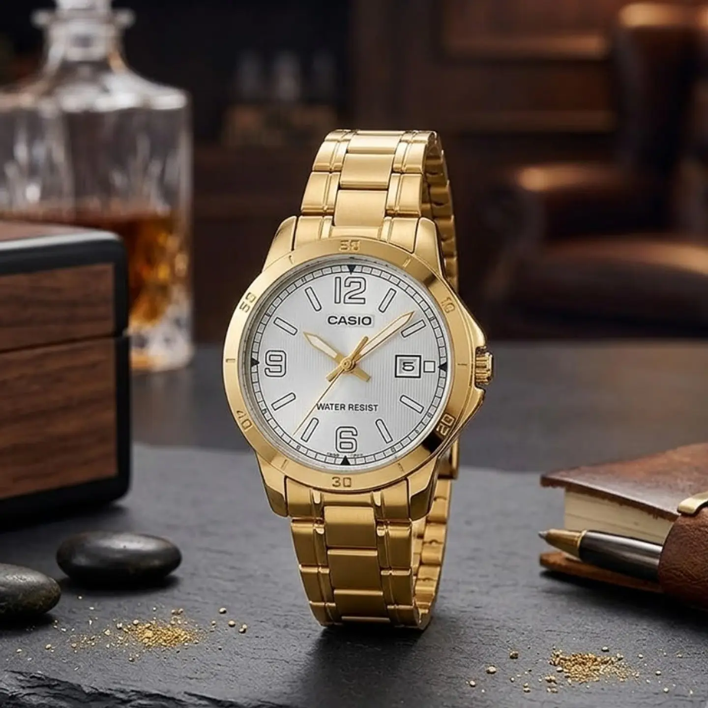 Reloj Analogo Casio LTPV004G-7B2UDF Para Mujer en Acero Color Dorado 5
