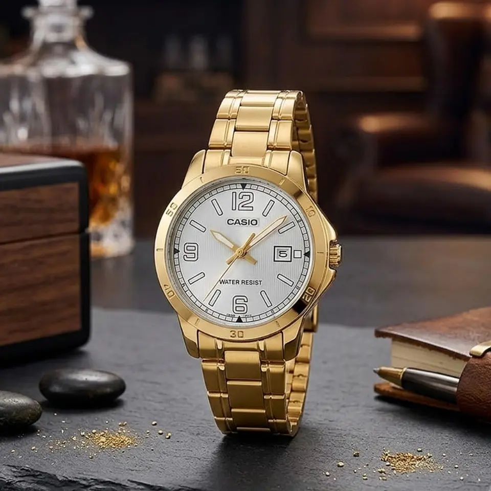 Reloj Analogo Casio LTPV004G-7B2UDF Para Mujer en Acero Color Dorado 5
