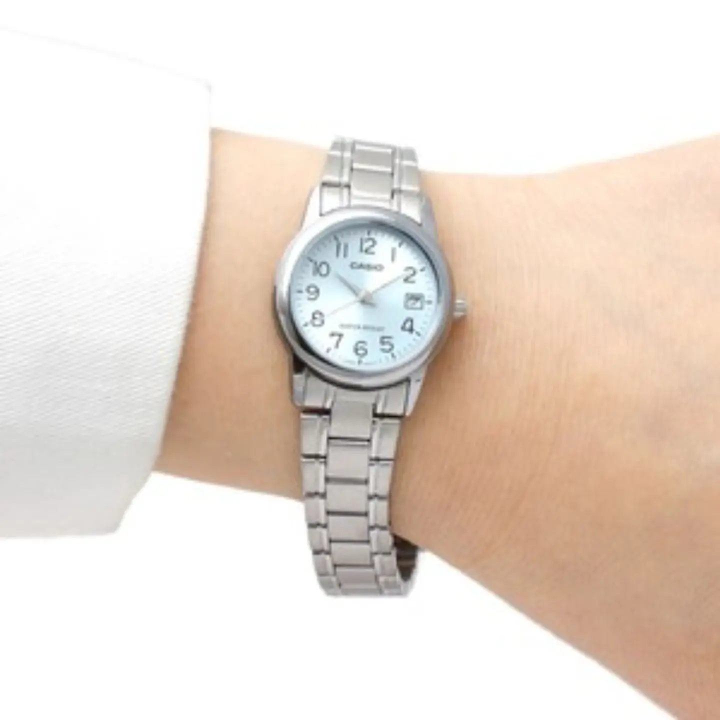 Reloj Analogo Casio LTP_V002D_2B Para Mujer en Acero Color Plateado 6