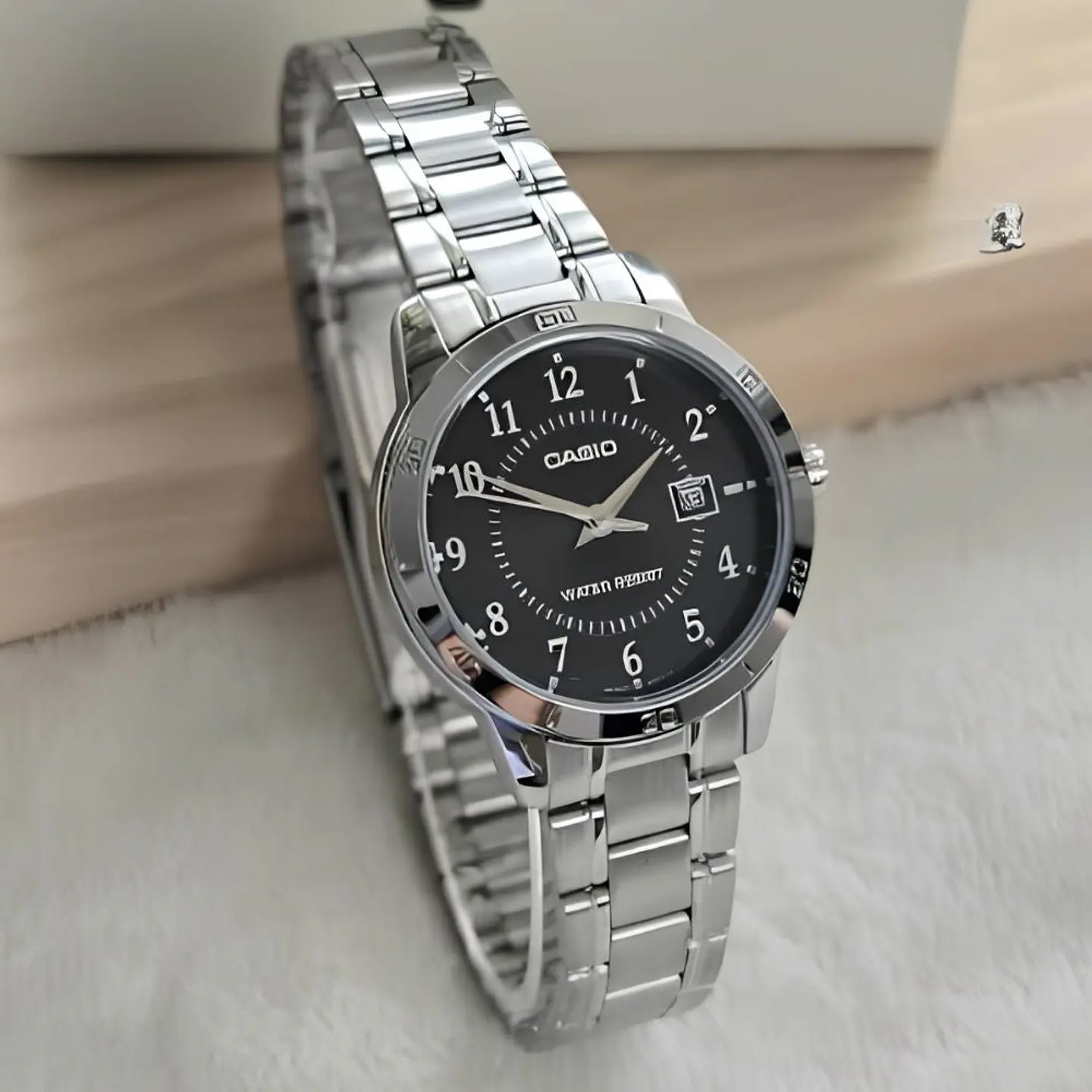 Reloj Analogo Casio LTP_V004D_1B Para Mujer en Acero Color Plateado 5