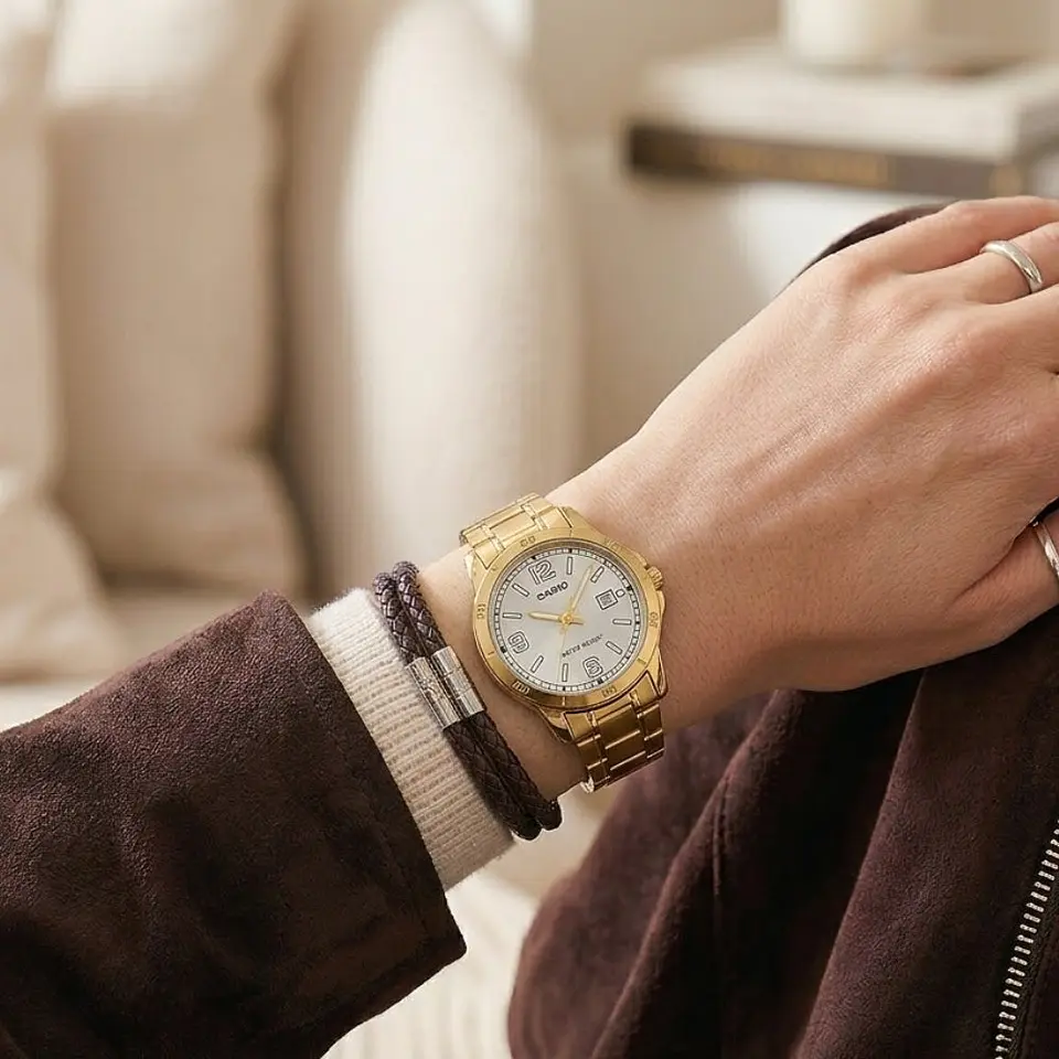 Reloj Analogo Casio LTPV004G-7B2UDF Para Mujer en Acero Color Dorado 6