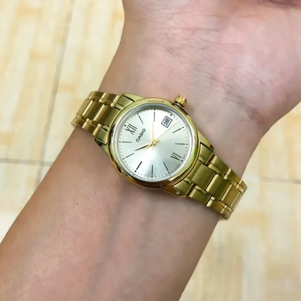 Reloj Analogo Casio LTPV002G-9B3UDF Para Mujer en Acero Color Dorado 6