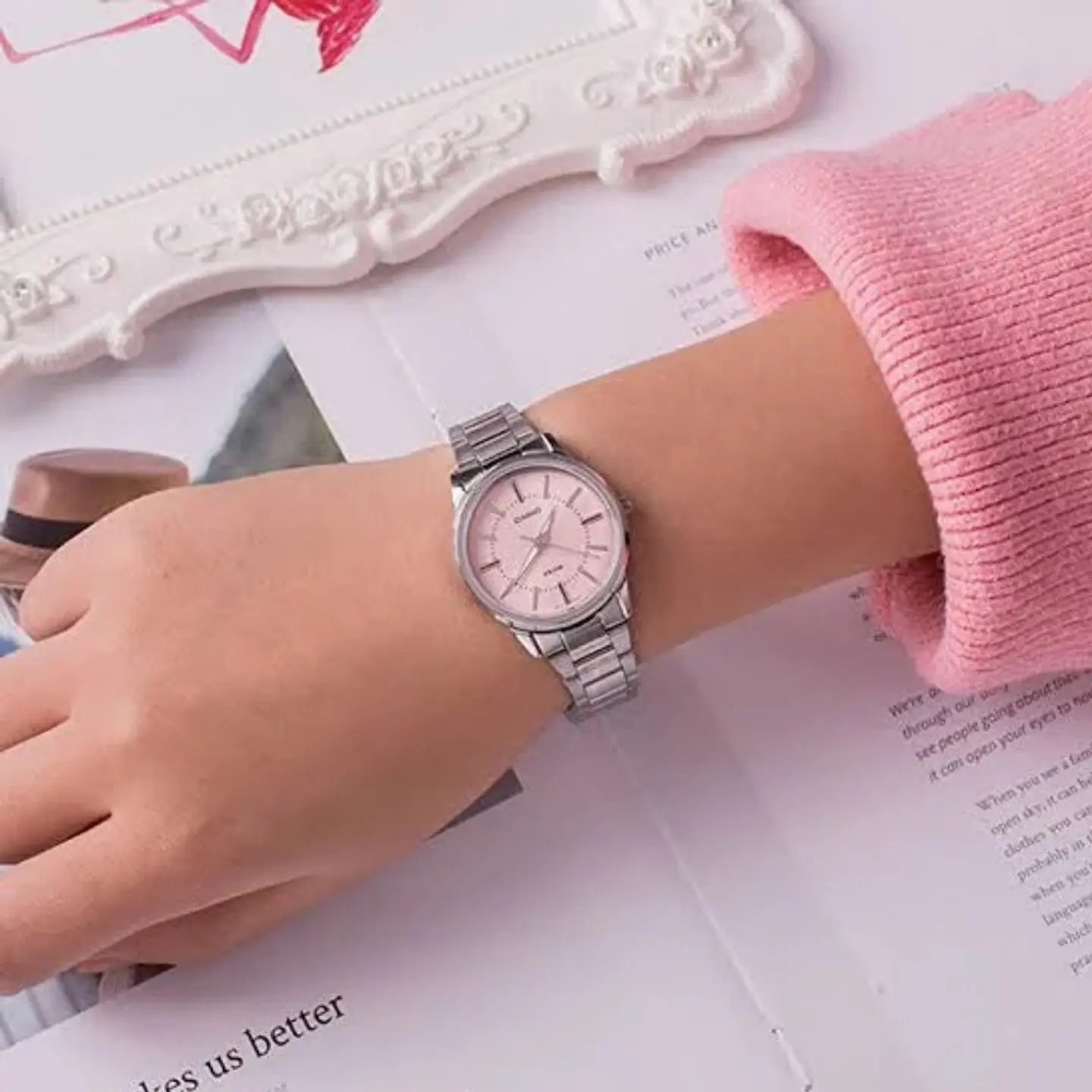 Reloj Analogo Casio LTP-1303D-4AVDF Para Mujer en Acero Color Plateado 6