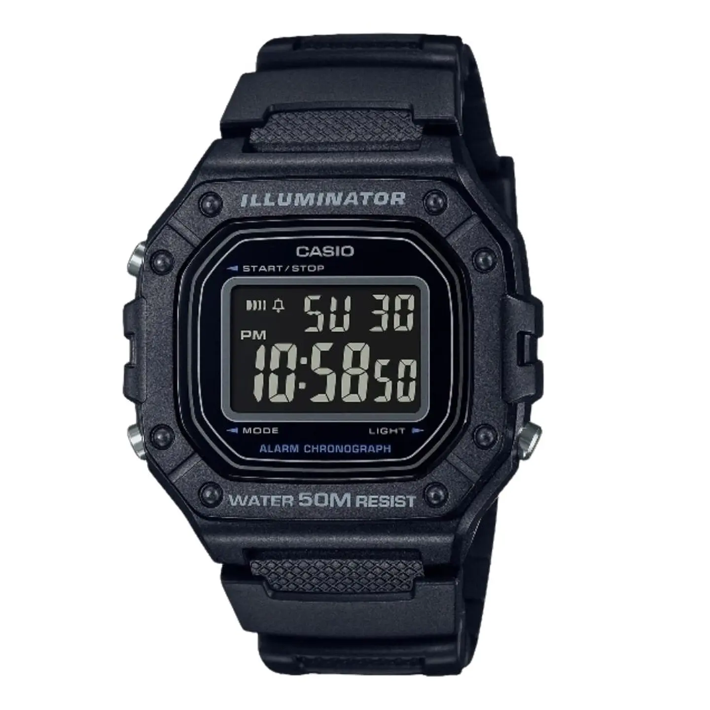 Reloj Casio Original W-218H-1BVDF Digital Unisex en Resina Color Negro 1