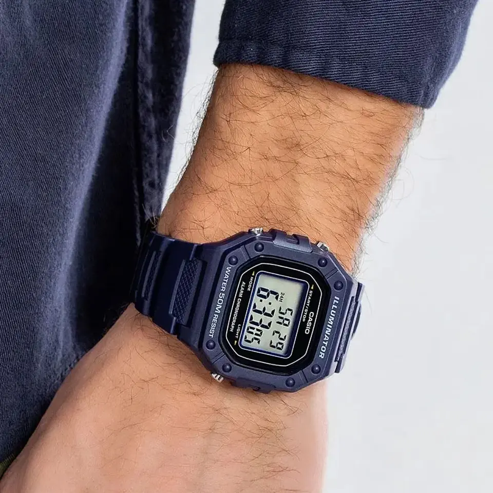 Reloj Casio Original W-218H-1BVDF Digital Unisex en Resina Color Negro 6