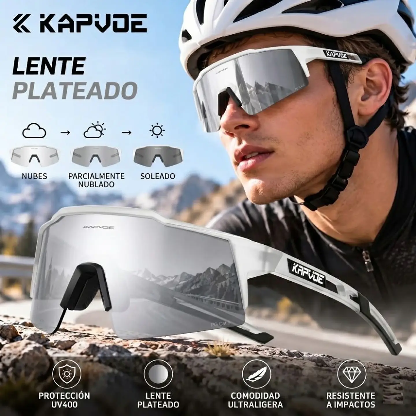 Gafas de Sol Polarizadas Deportivas Kapvoe TK9022-QTC1L18 Unisex - Talla 140mm 8