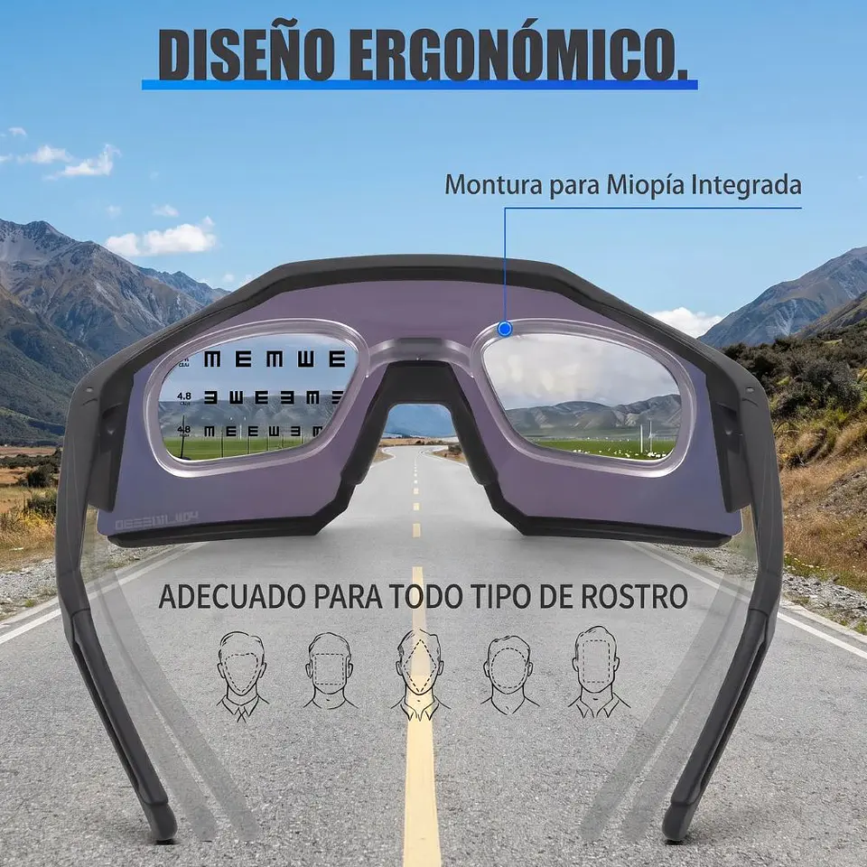 Gafas de Sol Polarizadas Deportivas Kapvoe TK9022-QTC1L16 Unisex - Talla 140mm 7