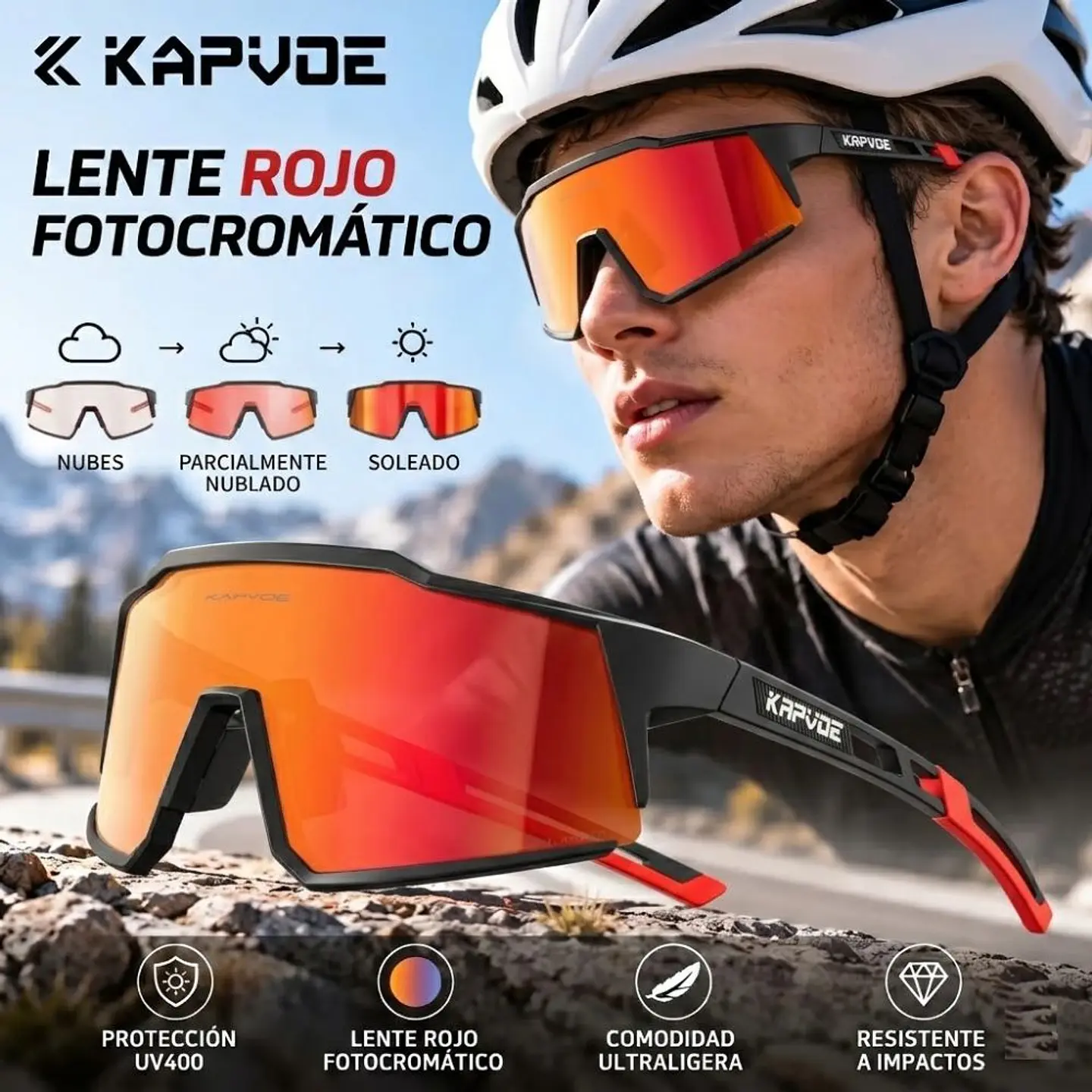 Gafas de Sol Polarizadas Deportivas Kapvoe TK9022-QTC1L15 Unisex - Talla 140mm 8