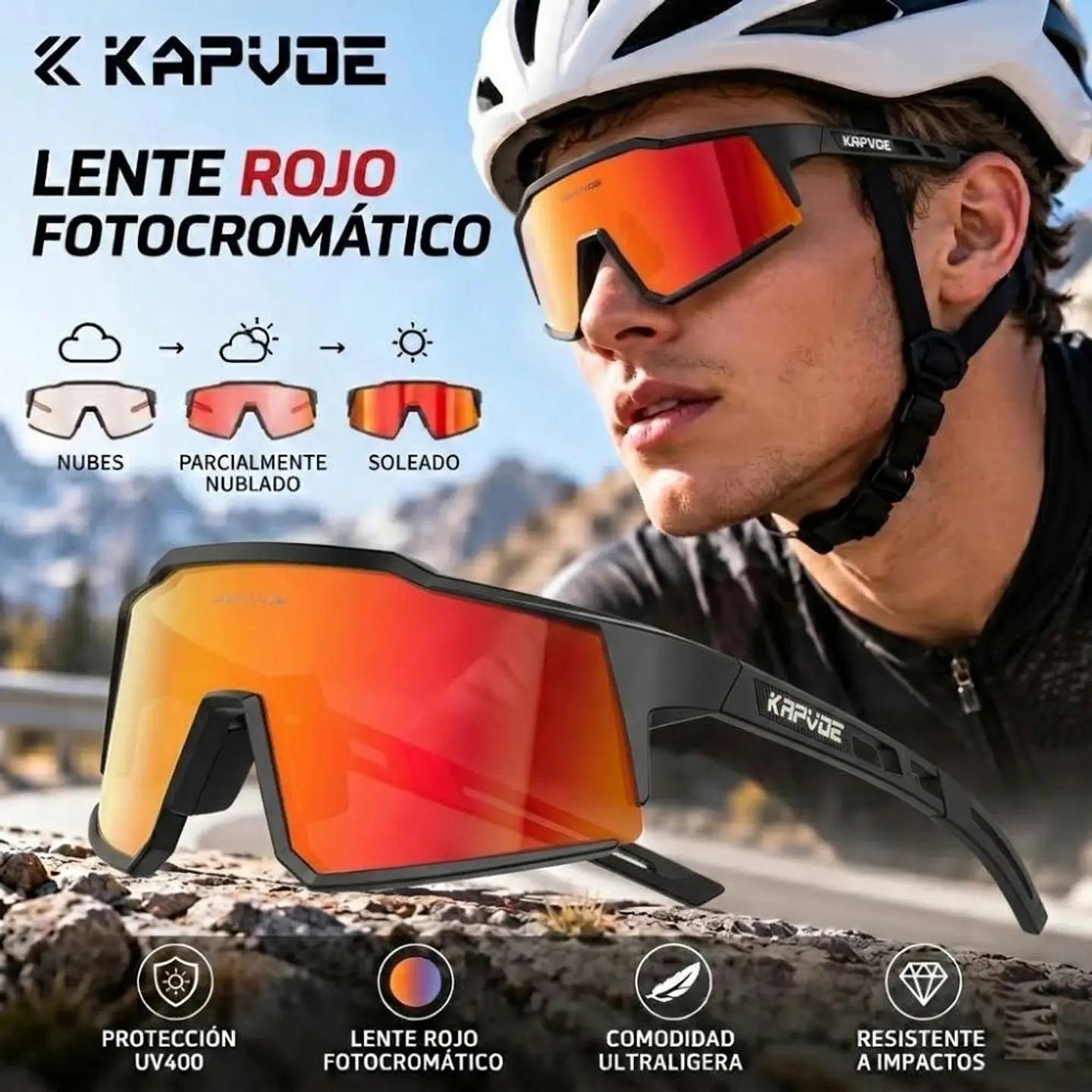 Gafas de Sol Polarizadas Deportivas Kapvoe TK9022-QTC1L01 Unisex - Talla 140mm 8