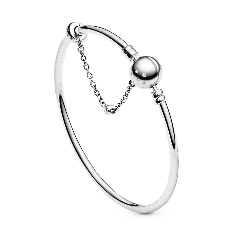 Pulsera Brazalete Pandora Verdadera Singularidad Cierre Esfera y Cadena 597846CZ Plata 925 Talla 18cm 4