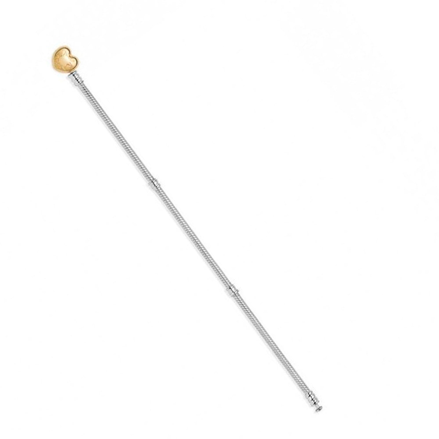 Pulsera Brazalete Pandora Cadena de Serpiente con Cierre Corazón en Oro 560719 Plata 925 Talla 18cm 2