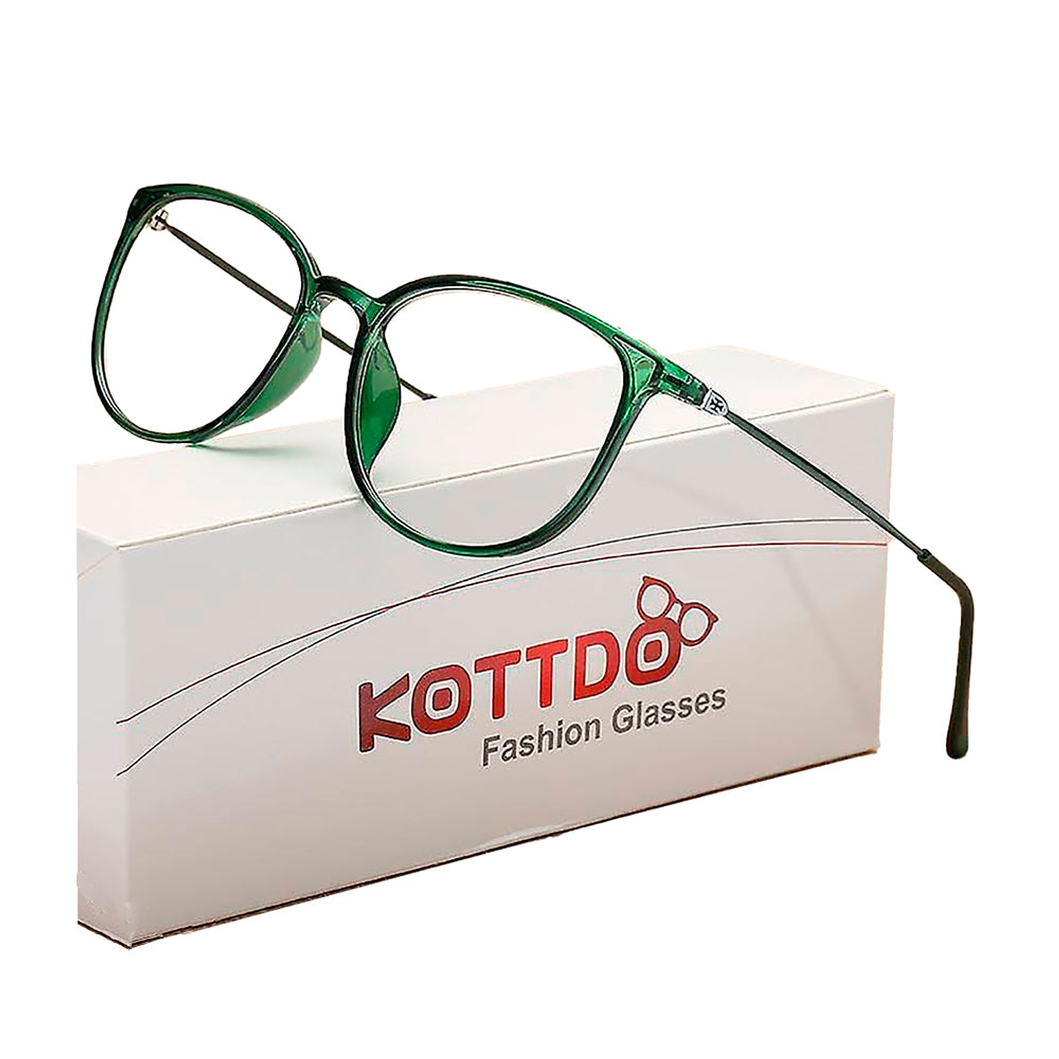 Montura Para Lentes Oftalmicos Marca Kottdo Cuadrada Unisex Color Verde Talla 52mm 4