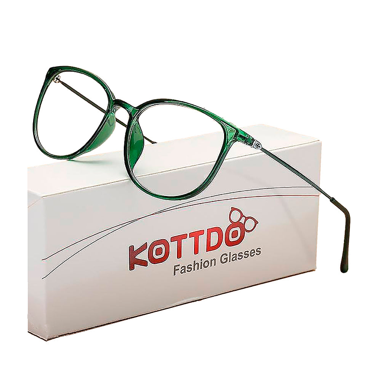 Montura Para Lentes Oftalmicos Marca Kottdo Cuadrada Unisex Color Verde Talla 52mm 4