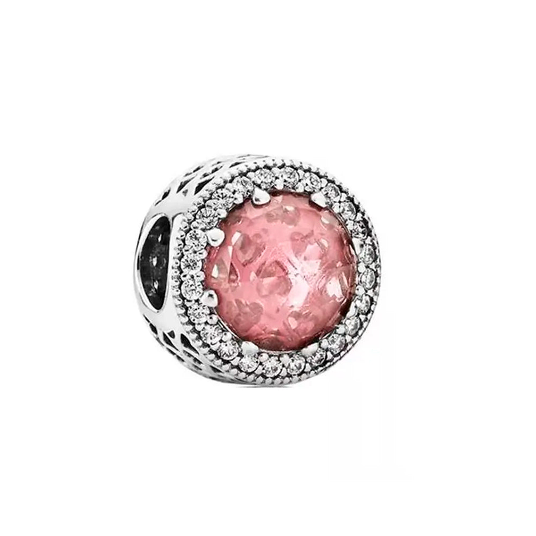 Clip Pandora Original para Mujer 796239NBP Corazones Radiantes Rosa Plata s925 1