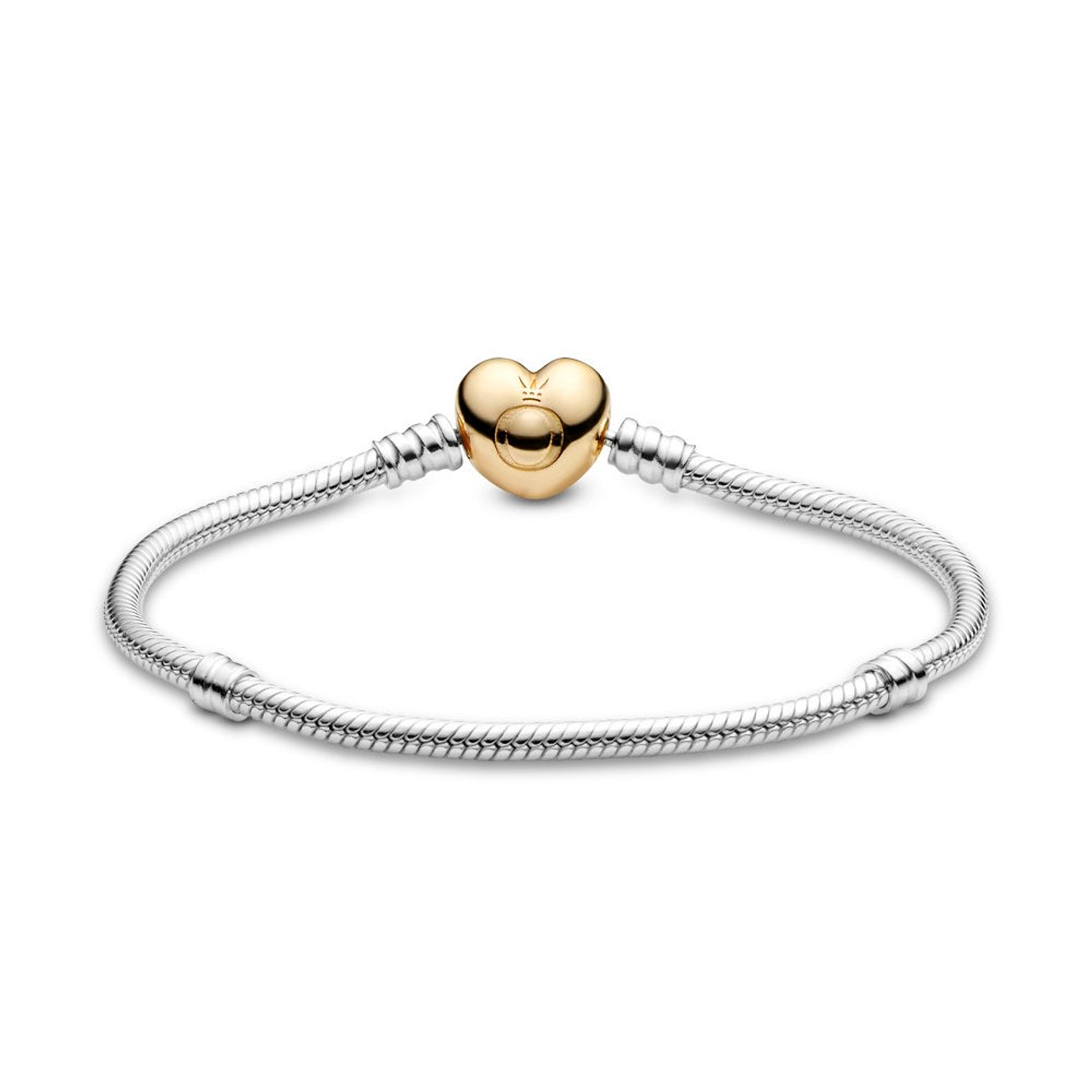 Pulsera Brazalete Pandora Cadena de Serpiente con Cierre Corazón en Oro 560719 Plata 925 Talla 18cm 3