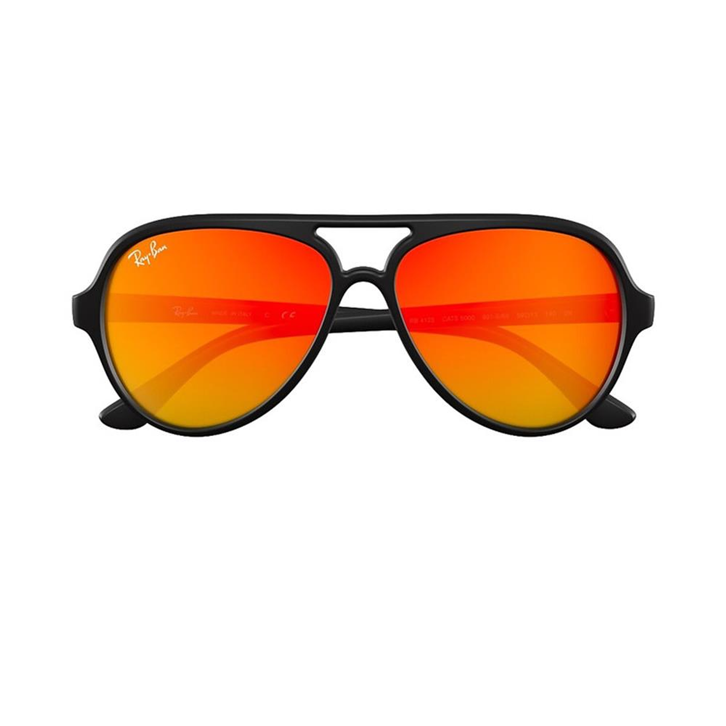 Lentes de Sol Ray Ban Cats 5000 RB4125 601S/69 Color Naranja Rojiso Espejado Talla 59mm 3