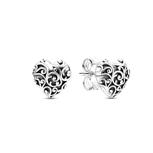 Aretes Pendientes Pandora Corazon Real Enredado 297693 Plata 925