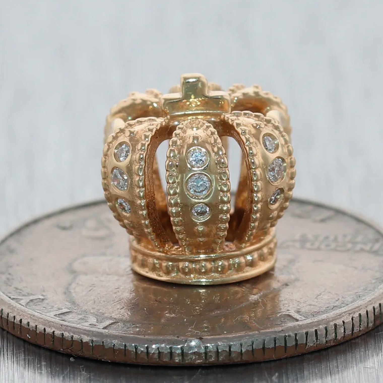 Charm Dije Pandora Original para Mujer 750453D Majestuosa Corona de Diamantes Oro 14k 5