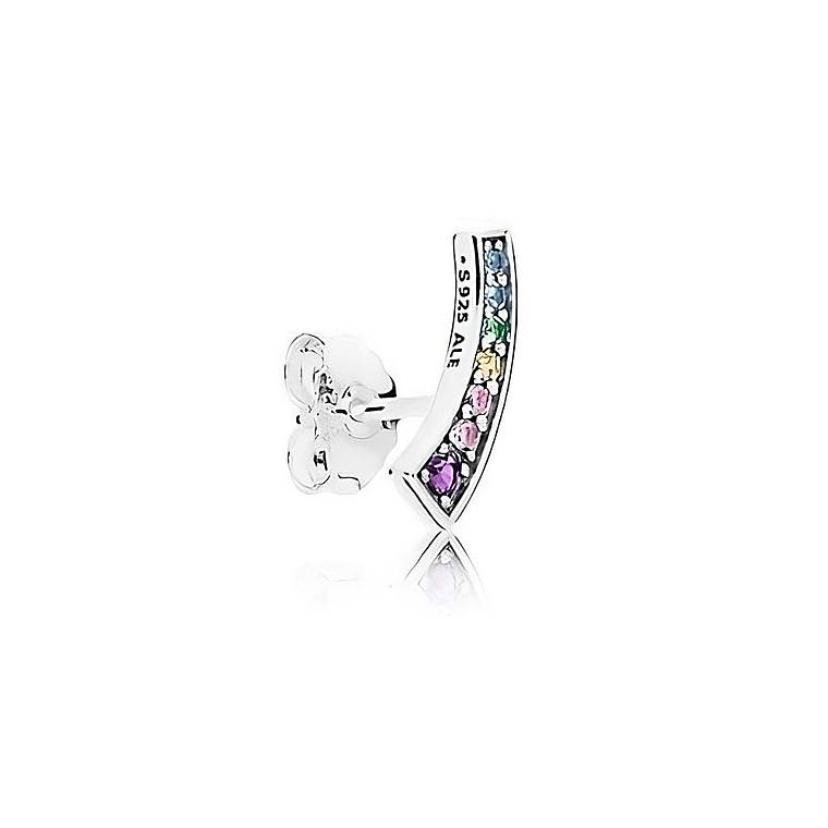 Aretes Pendientes Pandora de Dije Arcos Multicolor 297077NRPMX Plata 925 3