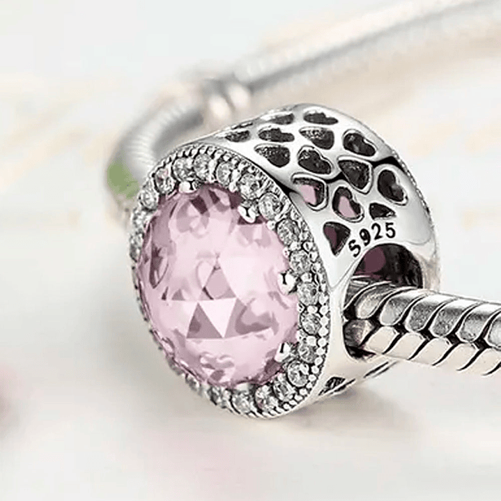 Clip Pandora Original para Mujer 796239NBP Corazones Radiantes Rosa Plata s925 5