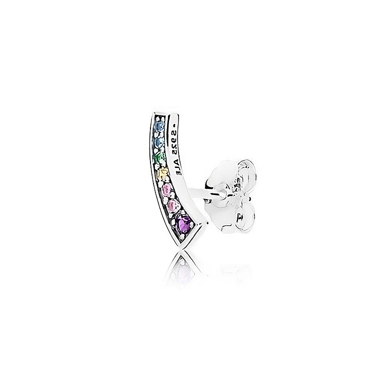 Aretes Pendientes Pandora de Dije Arcos Multicolor 297077NRPMX Plata 925 4