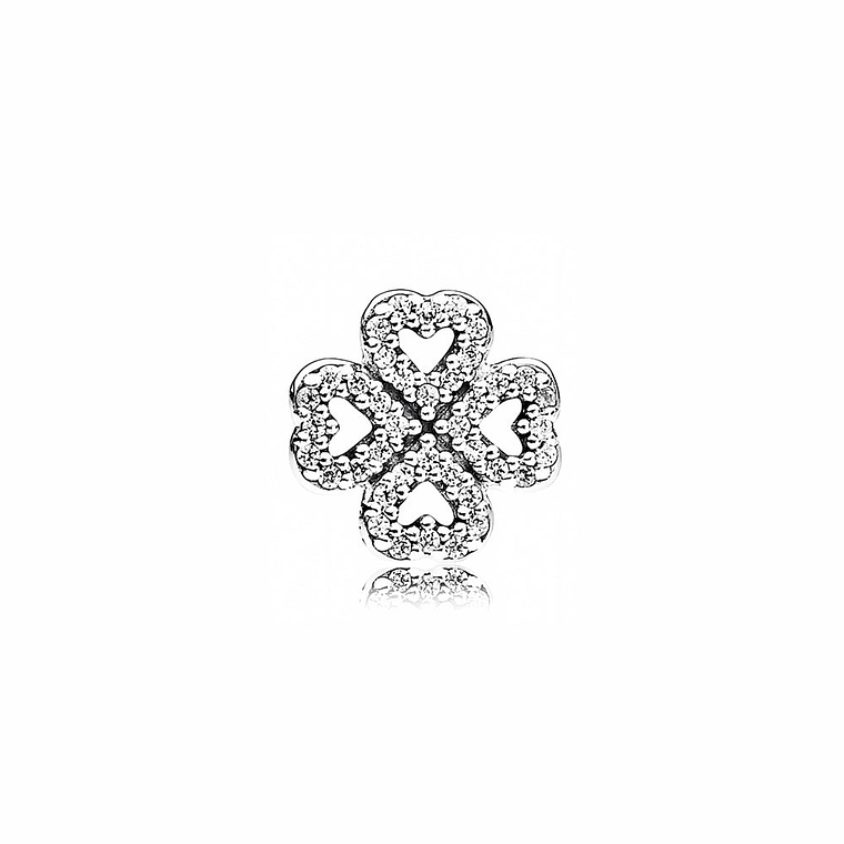 Aretes Pendientes Pandora Tipo Topo Flor de Corazon de Circonitas 290626CZ Plata 925 2