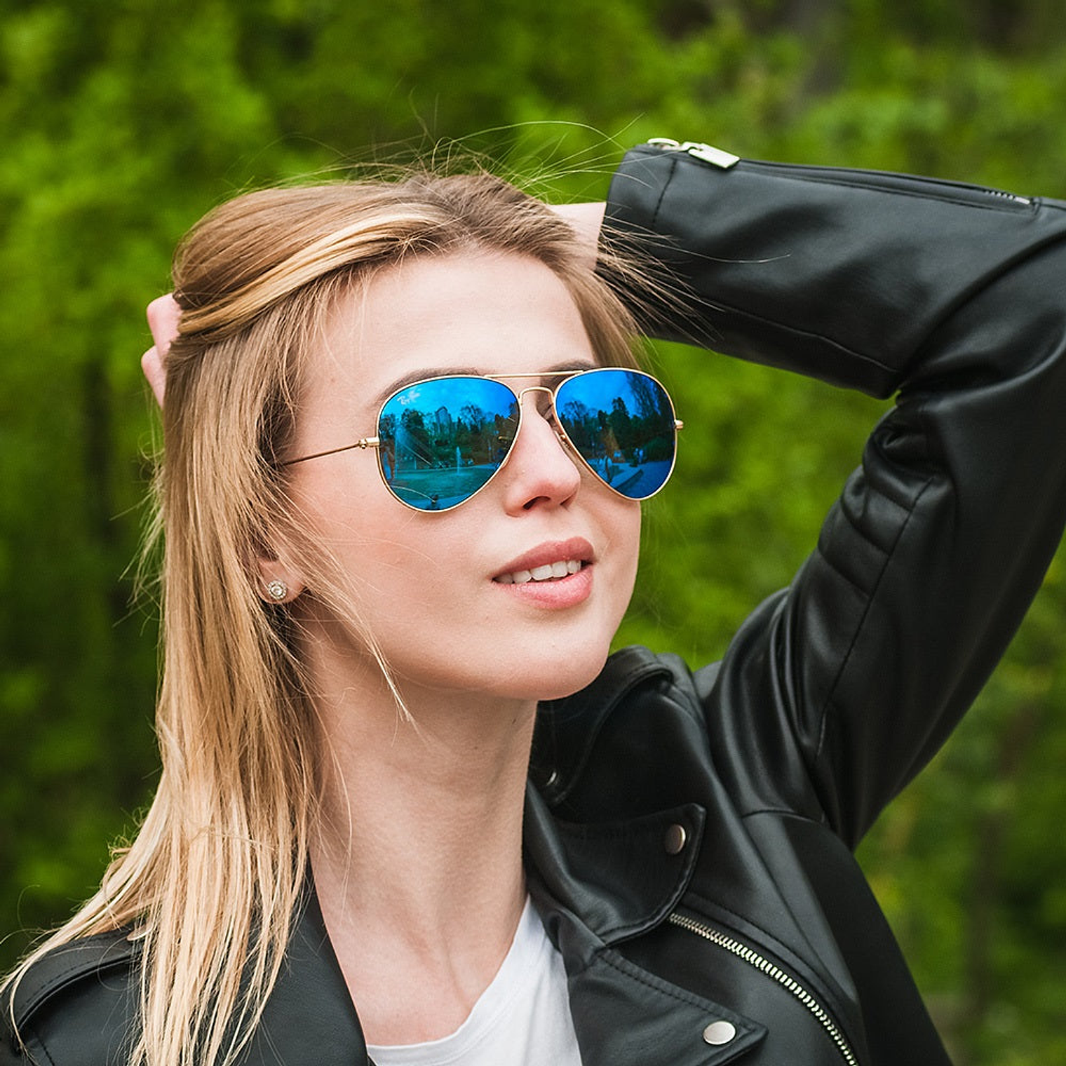 Lentes de Sol Ray Ban Aviador RB3025 112/17 Color Celeste Talla 58mm 6