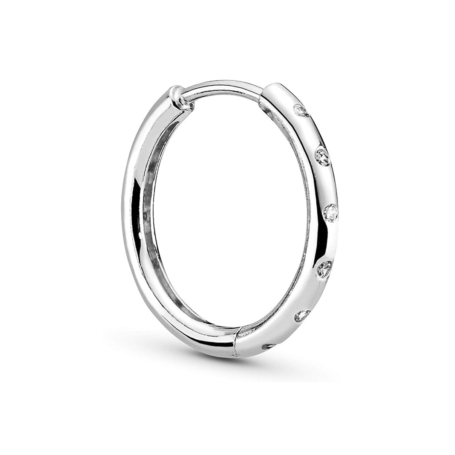 Aretes Pendientes Pandora Argollas Plateadas y Detalles Circonicas 296244CZ Plata 925 3