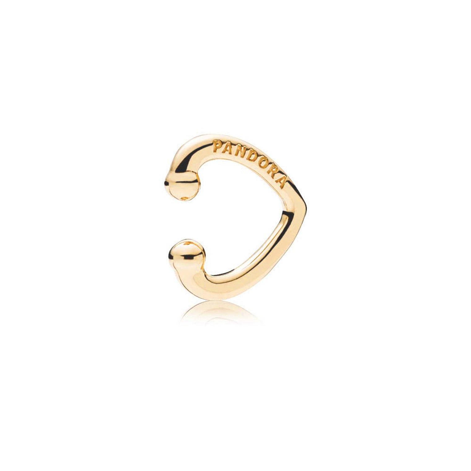 Aretes Pendientes Pandora Dorados Estilo Corazon Abierto 267214 Plata 925 2