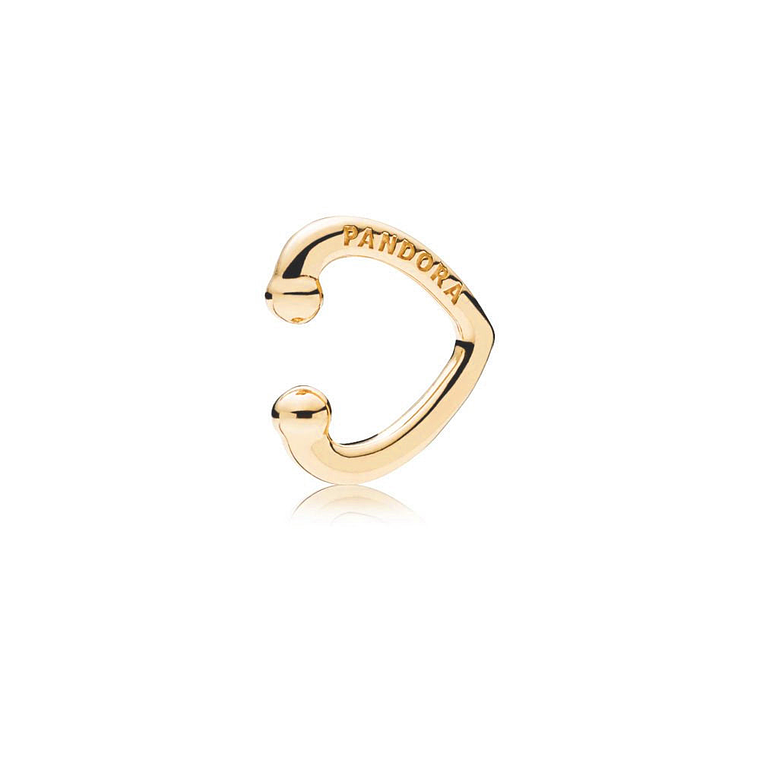 Aretes Pendientes Pandora Dorados Estilo Corazon Abierto 267214 Plata 925 2