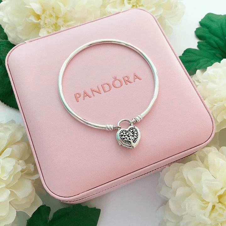 Pulsera Brazalete Pandora Arbol Floreciente con Grabado 