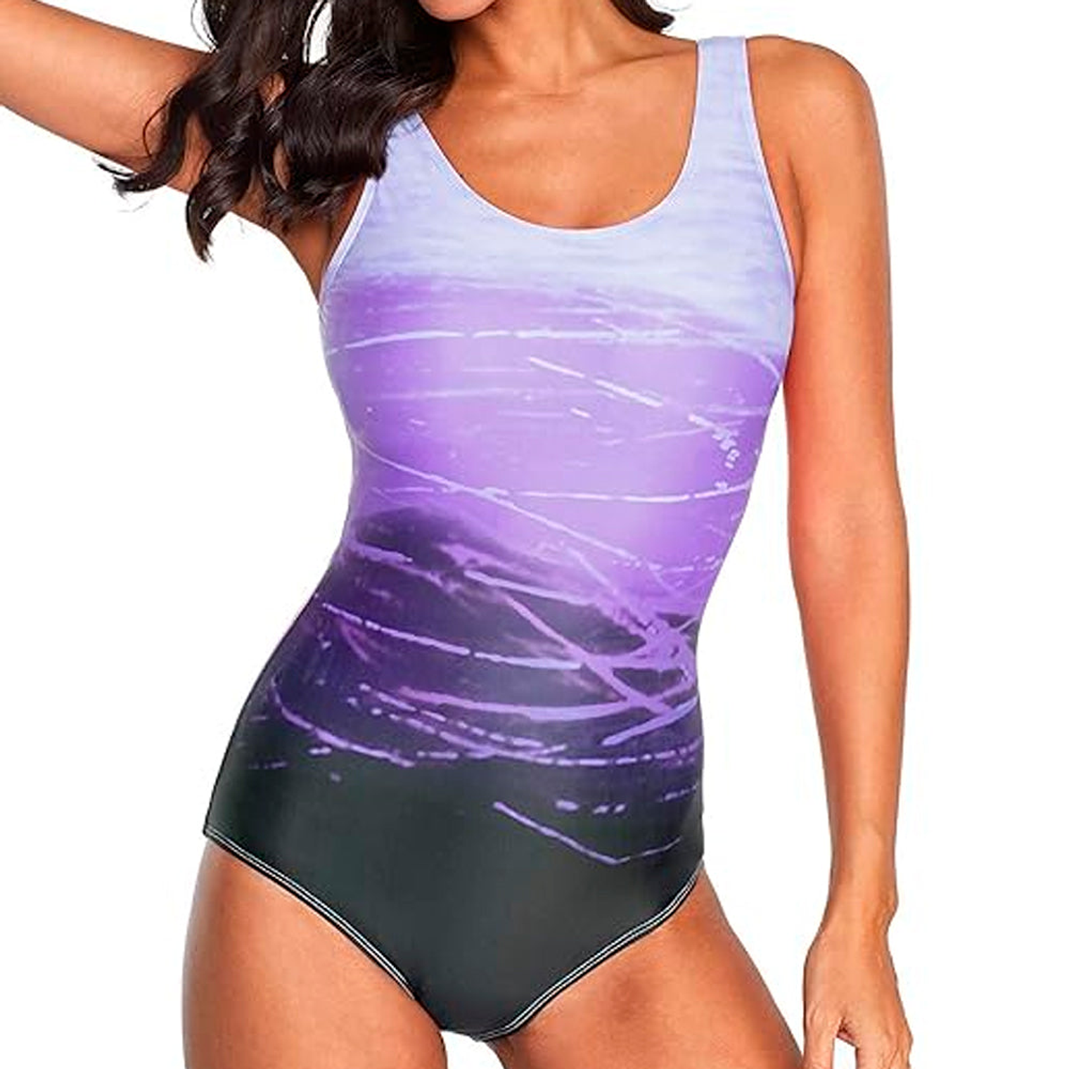 Traje de Baño Enterizo Color Morado Para Mujer Talla XXL 5
